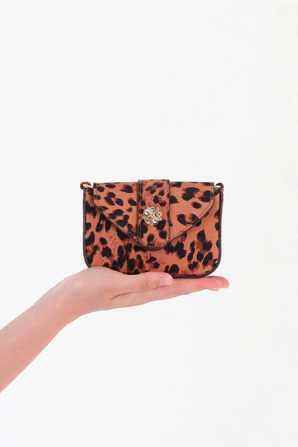 Rummel Zincirli Mini Çanta Leopar