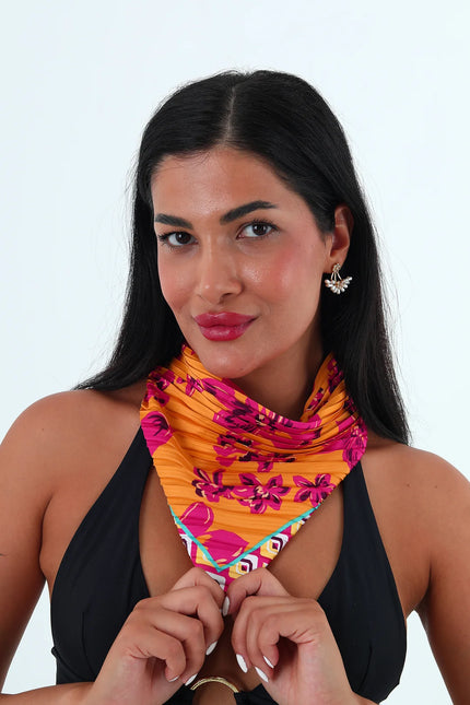 Rose çok renkli piliseli bandana,fular Renkli