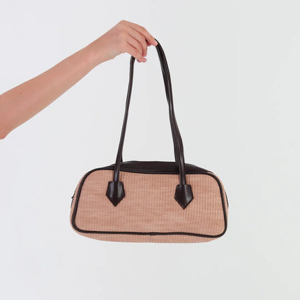 Sunny Hasır Baget Çanta  - Kahverengi