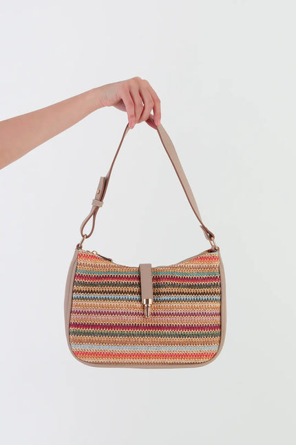 Solea Mix Renk Hasır Omuz Çantası  - Mix