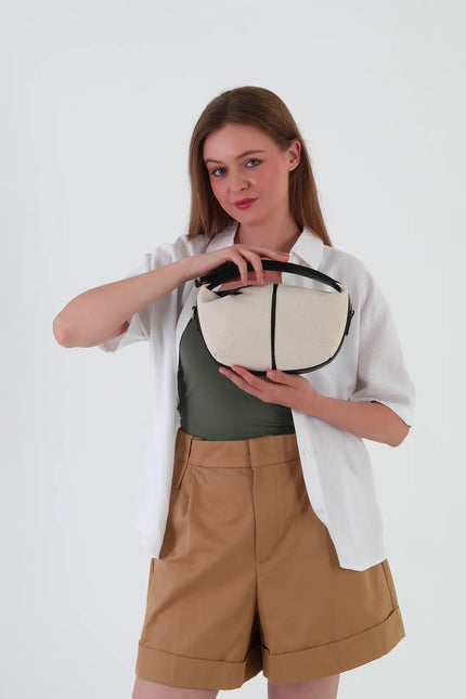 Flowers Kanvas El Çantası Siyah