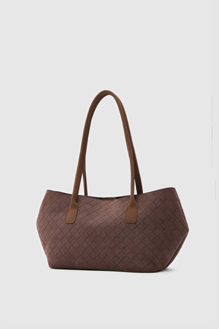 Mona Süet Shopper Omuz Çantası Kahve