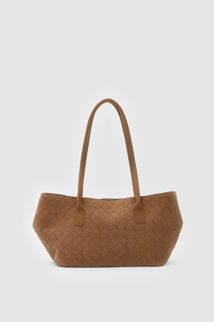 Mona Süet Shopper Omuz Çantası Taba