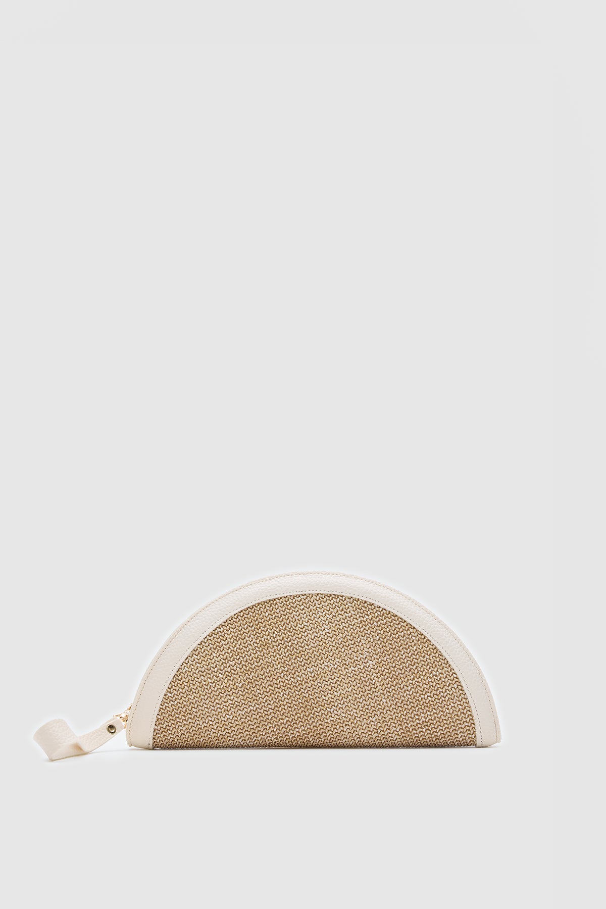 Venice Hasır Clutch Çanta Krem