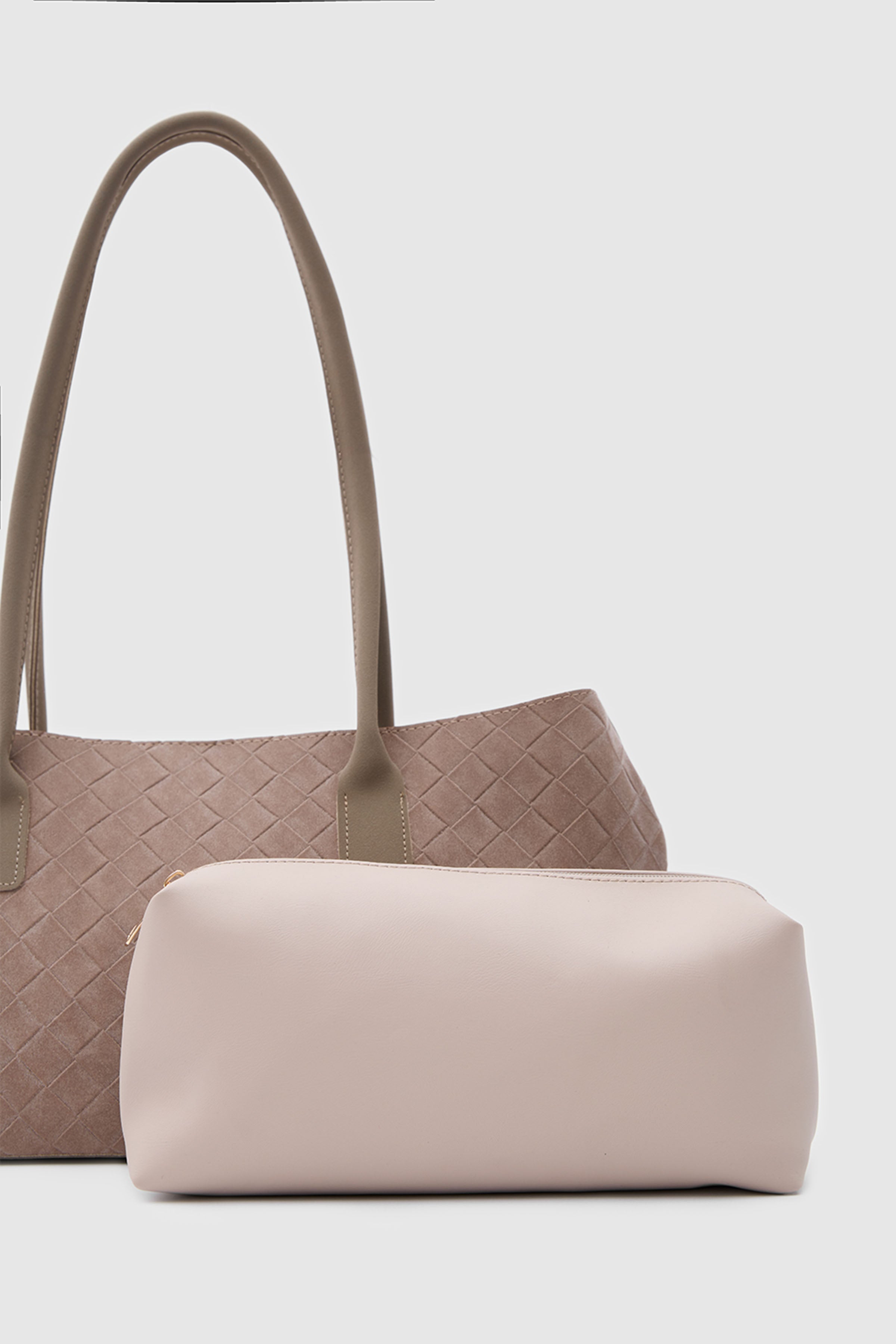 Mona Süet Shopper Omuz Çantası Vizon