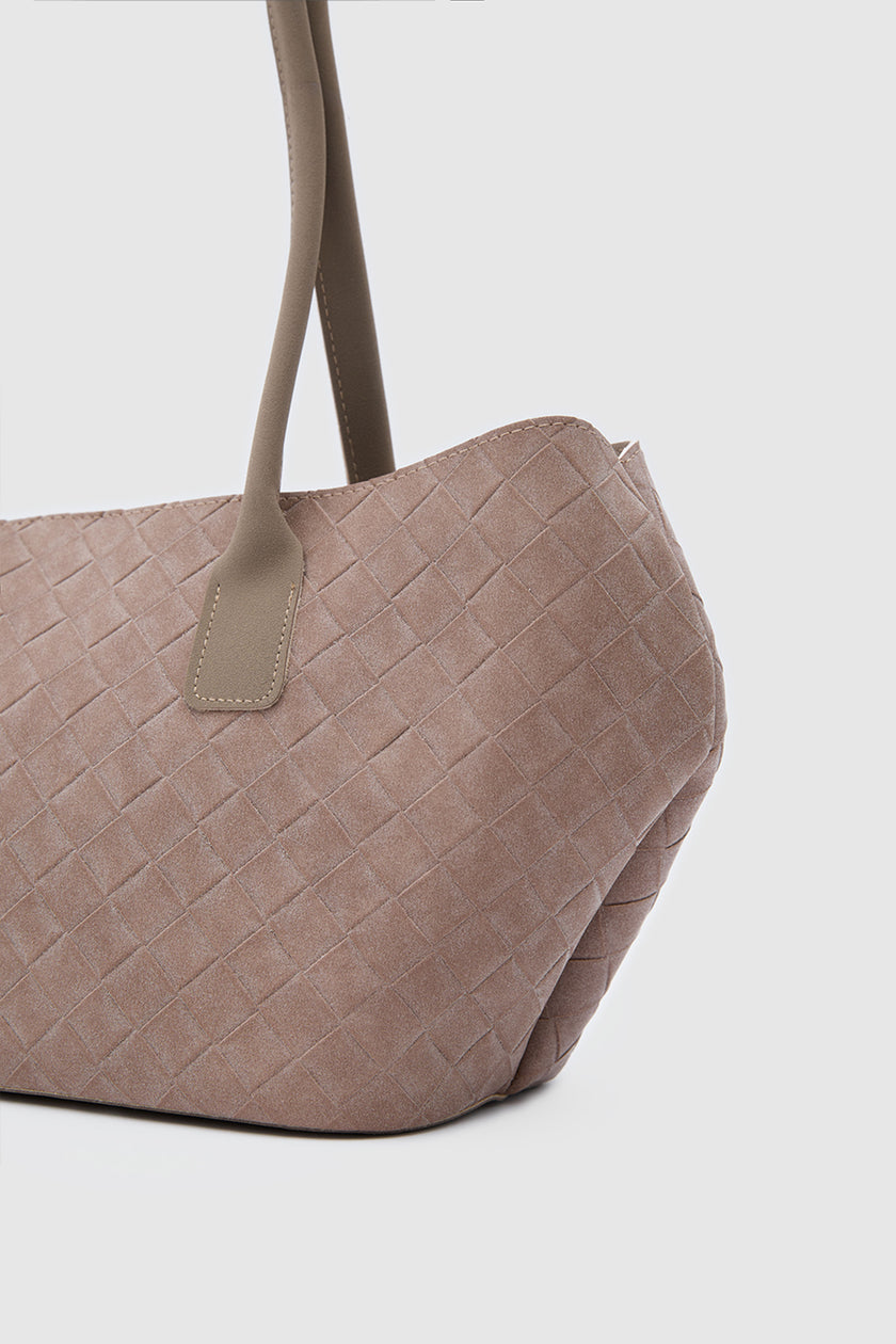 Mona Süet Shopper Omuz Çantası Vizon