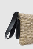 Coconut Hasır Clutch El Çantası - Siyah