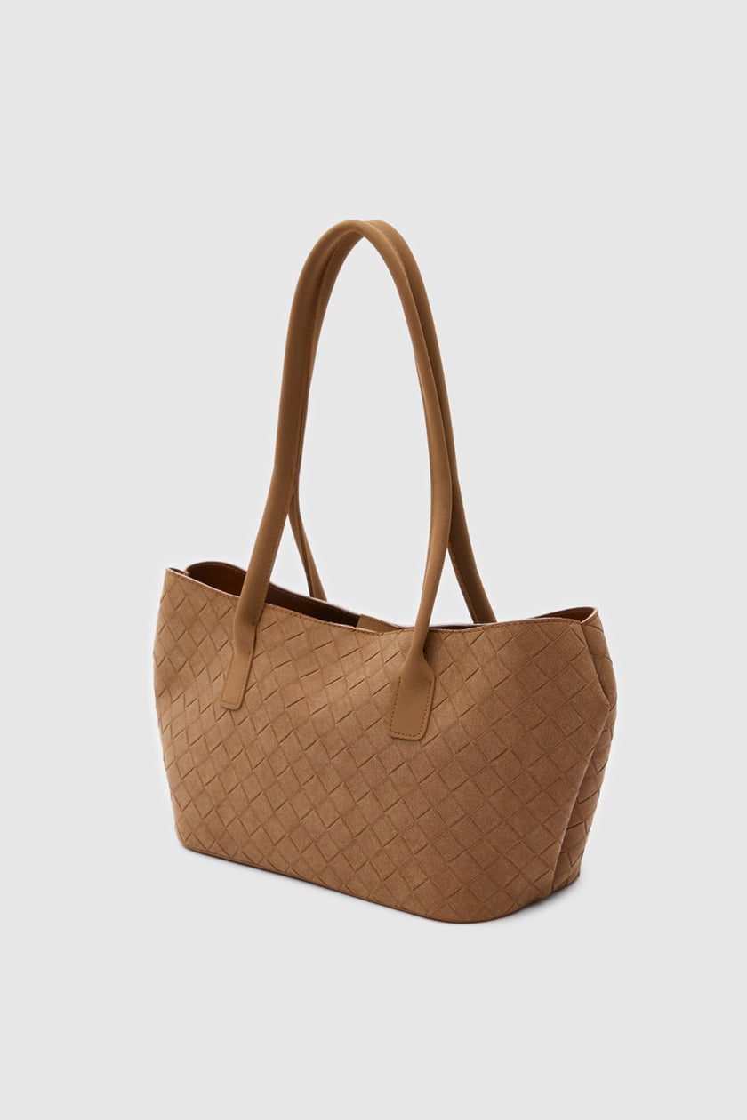Mona Süet Shopper Omuz Çantası Taba