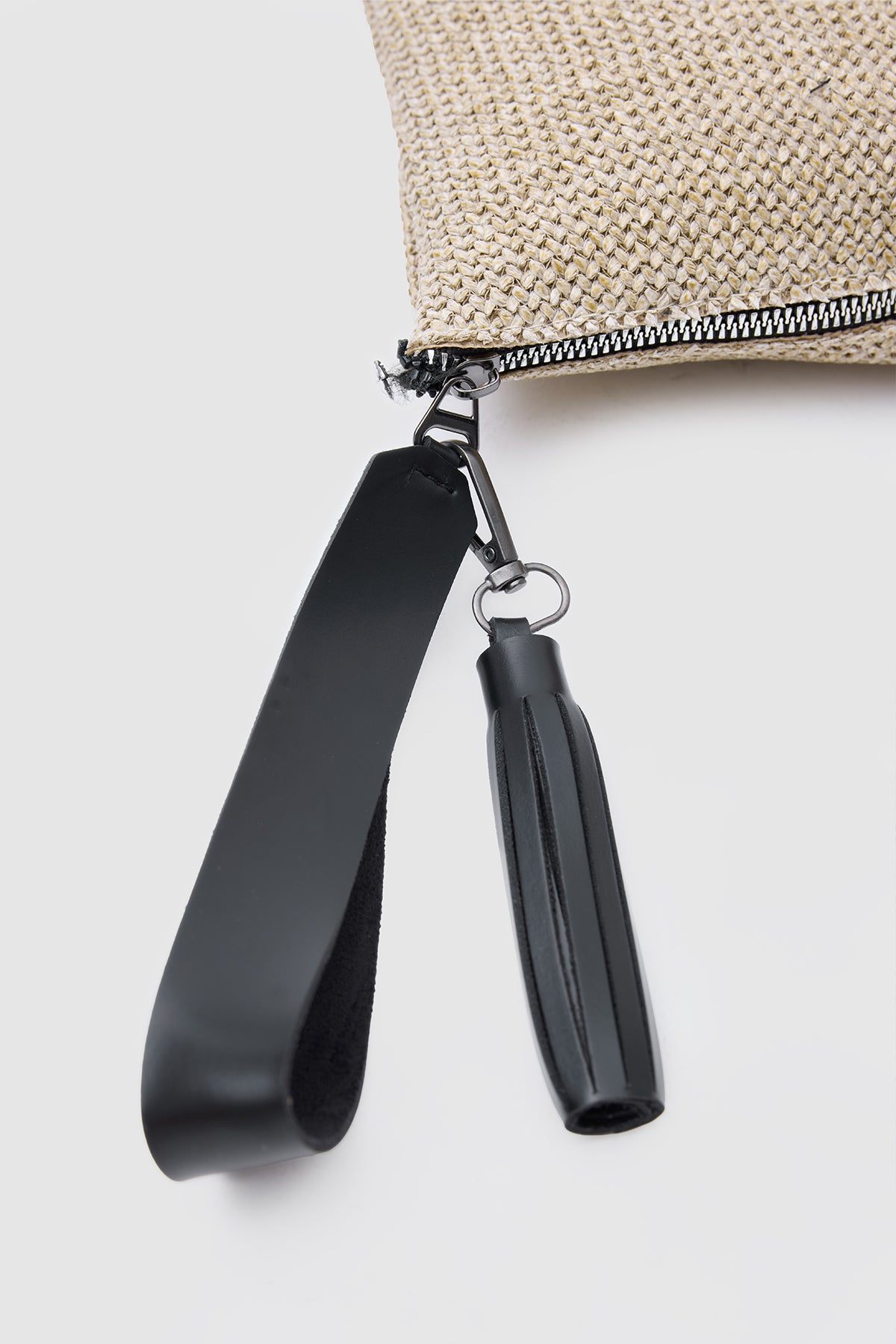 Coconut Hasır Clutch El Çantası - Siyah