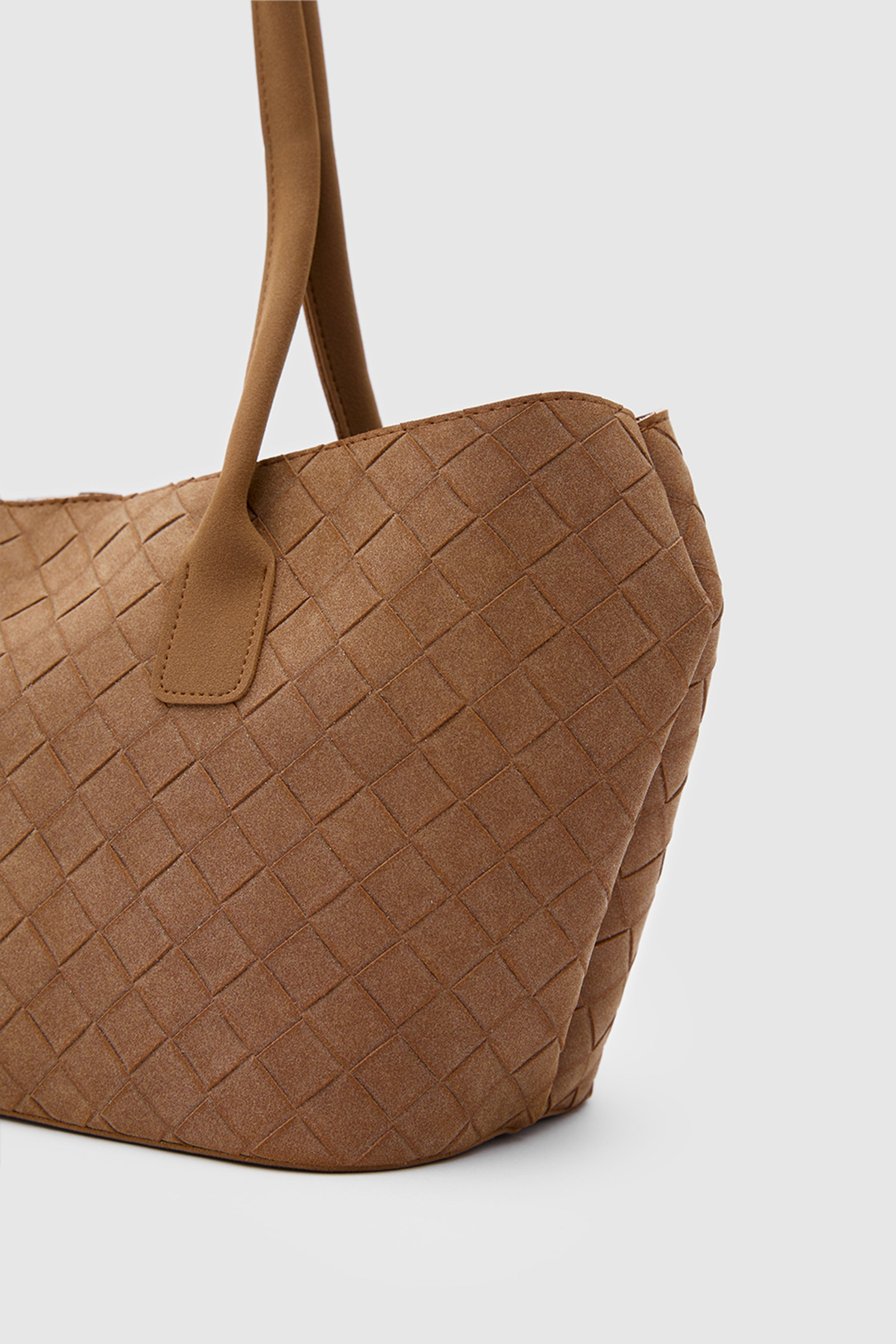 Mona Süet Shopper Omuz Çantası Taba