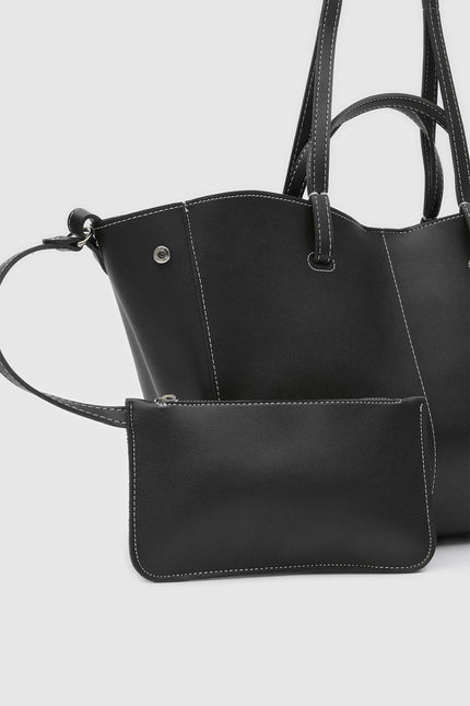 Mira El ve Omuz Askılı Deri Çanta Siyah