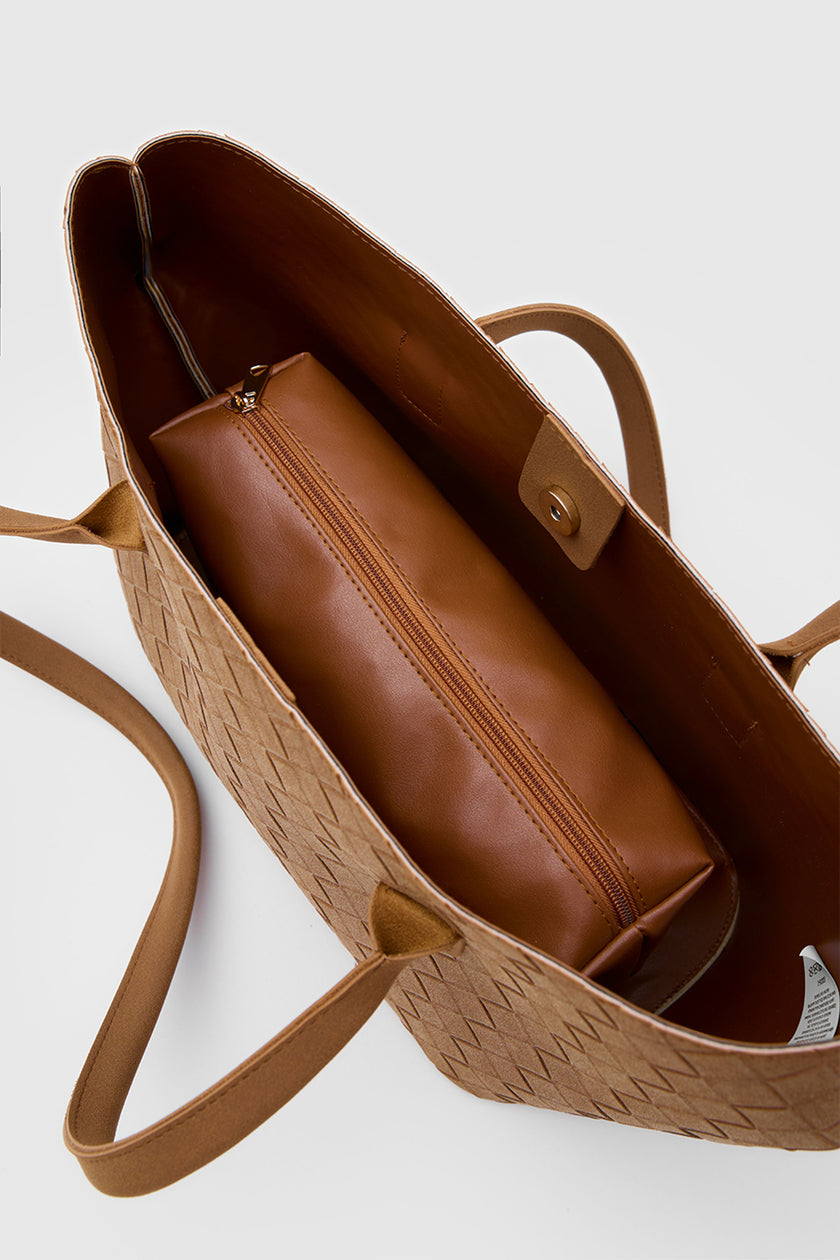 Mona Süet Shopper Omuz Çantası Taba