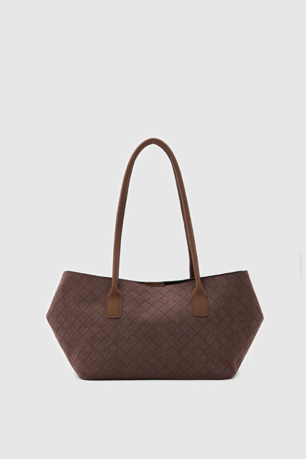Mona Süet Shopper Omuz Çantası Kahve