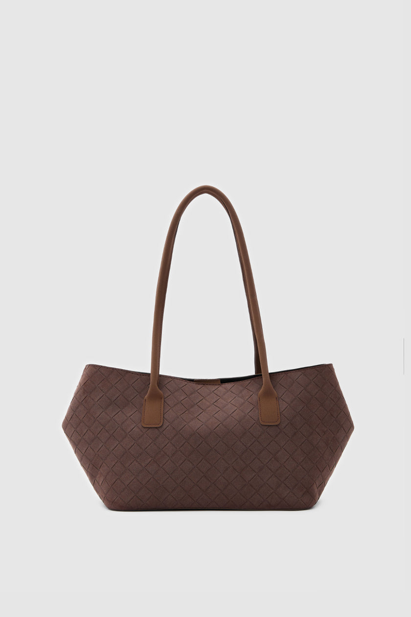 Mona Süet Shopper Omuz Çantası Kahve