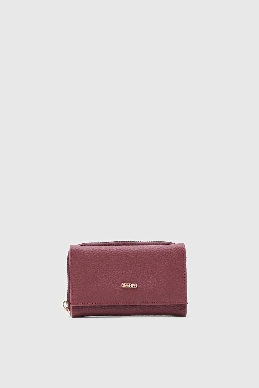 Lotus Ponpon Detaylı Yumuşak Cüzdan Bordo